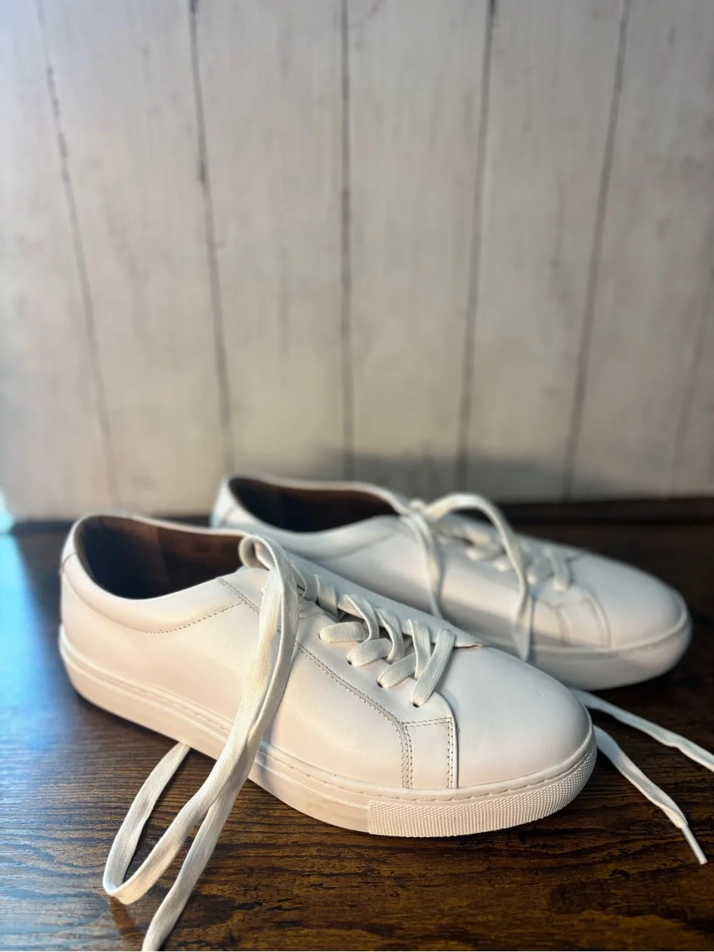 New Republic Men’s White Leather Lace-Up Sneakers